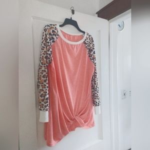 PINK LEOPARD SWEATSHIRT TUNIC XXL